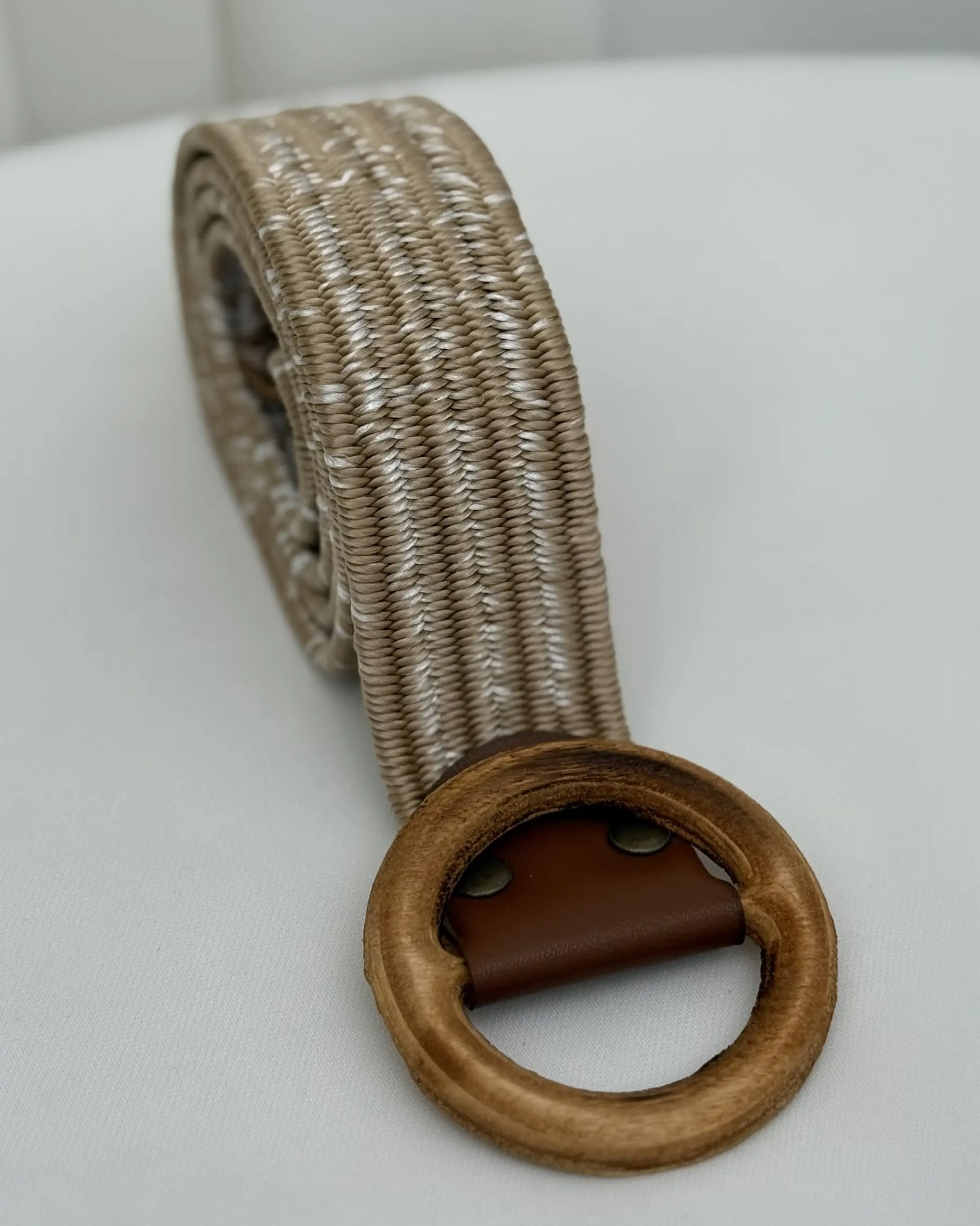 کمربند زنانه کشی سگک چوبی